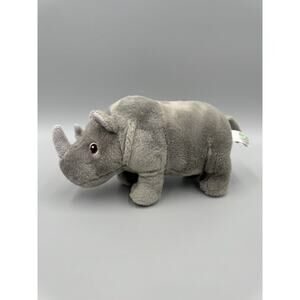 Eco Nation Rhinoceros Rhino Gray Plush 8” Stuffed Animal Aurora